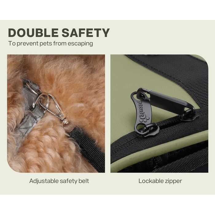 Рюкзак-переноска для котів та маленьких собак Pecute, темно-зелений. З вентиляцією, міцний, ергономічний, для подорожей, кемпінгу та походів.