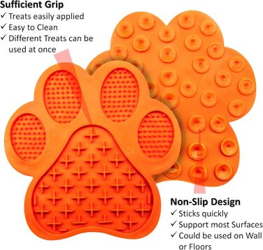 Килимок для повільного годування собак та котів, антиковзаюча підкладка з присосками, відволікаюча кормушка (Оранжевий, 18 см)