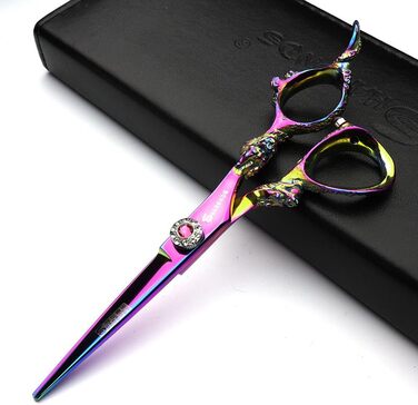 Професійний набір для стрижки волосся, 15.2 см, перукарські ножиці, гострі, набір перукаря для жінок/чоловіків/дітей, нержавіюча сталь 420C, кольорове покриття (Райдуга)