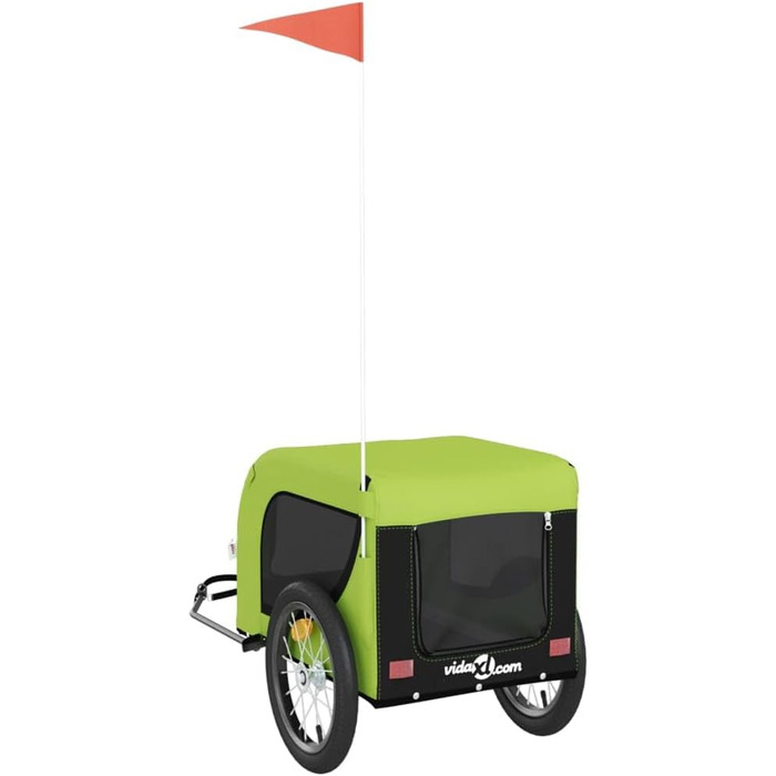 SECOLI Причіп для собак, візок для собак, бугі для собак з відбивачем. Причіп для велосипеда для собак до 45 кг, Зелений, 124 x 65 x 66 см