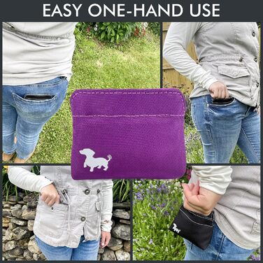 Сумка для ласощів для собак Swaggly – чорна з червоною підкладкою (рожева)