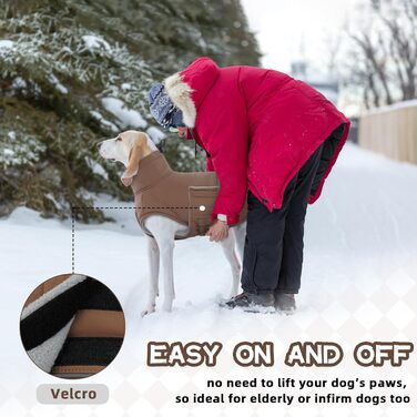 Теплий зимовий одяг для собак Французького бульдога, Мопса, Весті: тепла куртка з отвором для шлейки (Колір: Коричневий, Розмір: M)