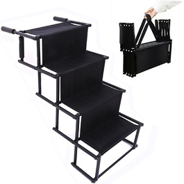 Сходинки для собак в авто, сталевий каркас, витримує 60 кг, великі та малі породи, регульована висота, для різних авто, чорний колір