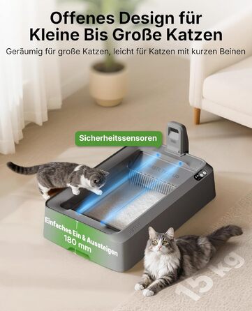 Автоматичний котячий туалет PETKIT Purobot Crystal Duo з камерою, моніторингом здоров'я, контролем запаху, сірий колір T7
