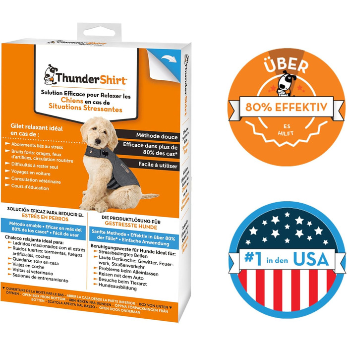 Мантіл для собак Petlife ThunderShirt, сірий, розмір M