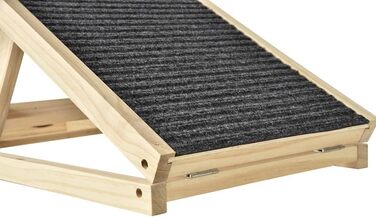 Рампа для собак Hunderampe: складана дерев'яна, 4 секції, регульована висота 30-60 см, для малих та великих собак, для ліжка, дивану, авто. Розмір 100x40x30/40/50/60 см. Антиковзаюча поверхня.