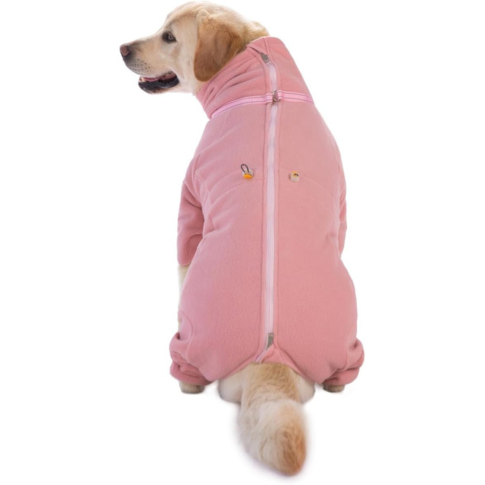 Зимовий комбінезон для собак, теплий, непромокальний, з D-поточкою та світловідбиваючими смугами, розмір M, оливковий колір