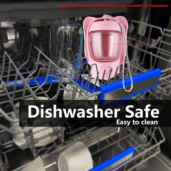 ДомКім портативна пляшка для води та корму для собак, 550 мл, рожева - для прогулянок, подорожей, цуценят