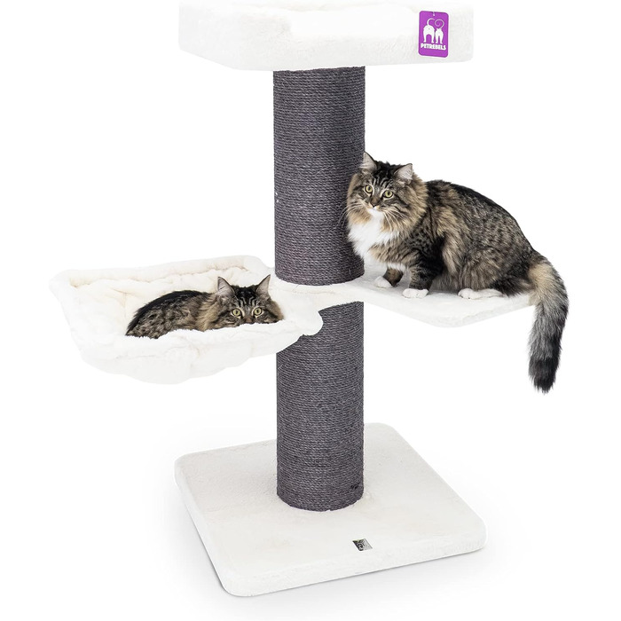 Дряпак для великих котів Petrebels Maine Coon 117 см, преміум-якість, стовпи 20 см, білий