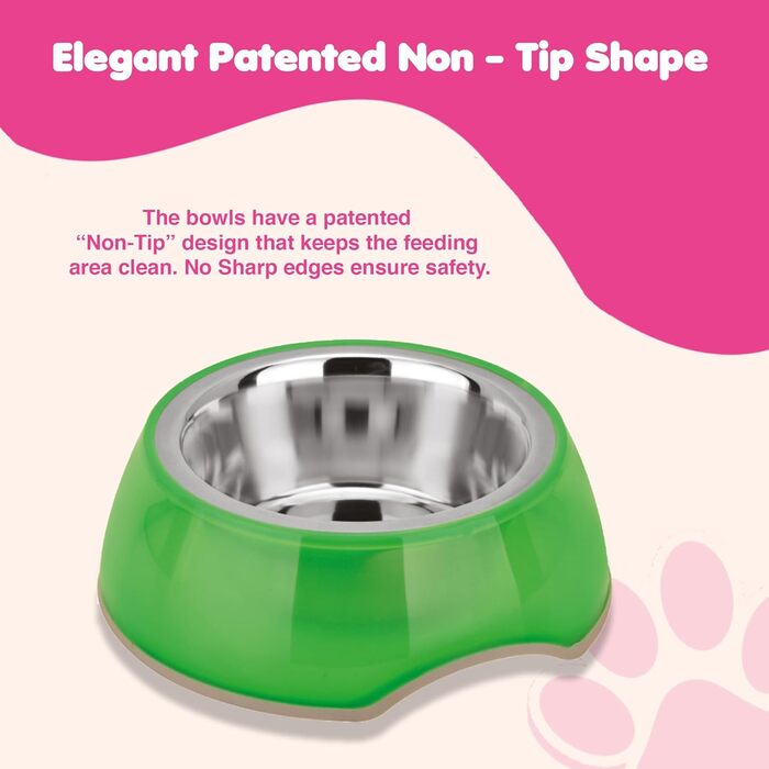 Набори мисок для собак та котів з нержавіючої сталі та прозорого пластику (2 шт) – великі, нековзні, стійкі миски для води, 900 мл, придатні для миття в посудомийній машині