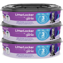 Лоттер Джені ЛоттерЛокер: 3 шт. касети XL для поповнення, оригінальна спеціальна плівка з бар'єром від запаху, гарантія 100% захисту від запаху