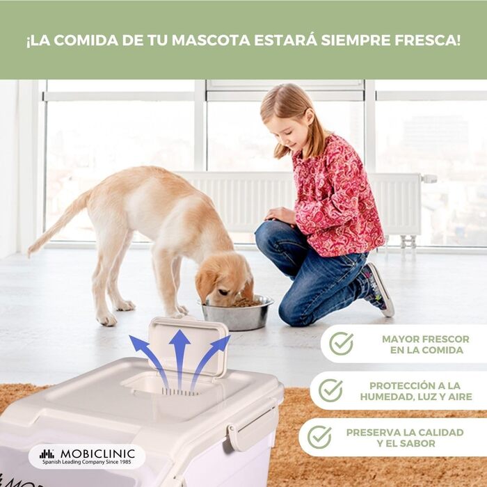 Контейнер для корму Mobiclinic Pets 20 л з герметичною кришкою, мірною ложкою та колесами, для домашніх тварин