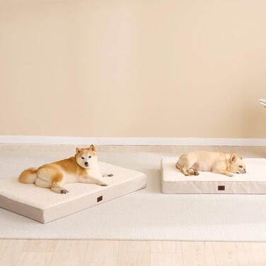 Ортопедичне ліжко для собак середніх порід EHEYCIGA 89x58x9 см, м'яке, знімний чохол, підходить для перевезення, Kamel