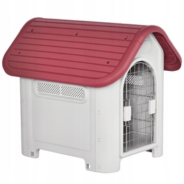 Будник для собак PawHut, червоний та світло-сірий, 59x75x66 см