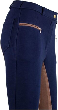 Жіночі штани для верхової їзди RL24 Vollbesatz Flex BASICLINE, розмір 38, темно-синій/світло-коричневий