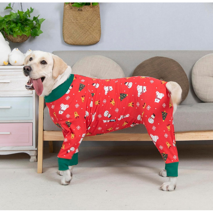 Комбінезон для собак великих порід, захисний, анти-шерсть, від лизання, для захисту ран, піжамний, розмір XXXL, 7XL, для святкування Різдва