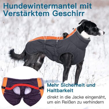 Зимовий теплий дощовик для собак, водонепроникний, з регульованим коміром, для середніх собак, кокер спанієль, оранжево-сірий, розмір M