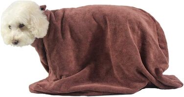 Халат для собак Харікаджі, рушник з мікрофібри, вбираючий, з блискавкою, для цуценят та собак малих та середніх порід M: довжина 82 см