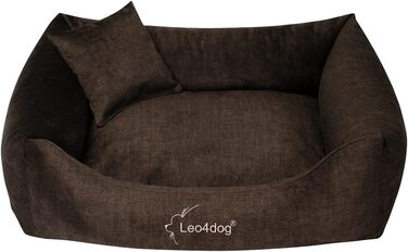 Собаче ліжко Sofa Vogue L 100x80 см, темно-коричневе – м'який диван для собак, подушка, лежак, 5 розмірів і 5 кольорів