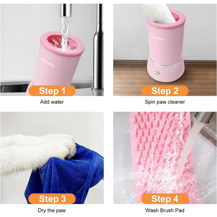 Електричний мийник лап для собак DOGNESS, USB, 360°