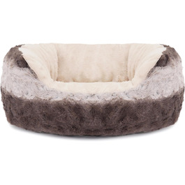 Крісло-лежанка для собак Rosewood Kuschelbett, м'яке, сіре/кремове, 43x51x15 см