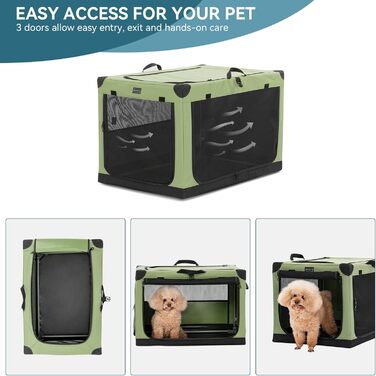 Складана переноска Petsfit для собак і котів, розмір S, синя, текстиль з алюмінієвим каркасом, посилені шви, для автомобіля