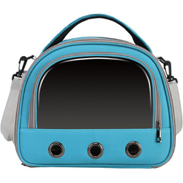 Переносна клітка для птахів Vogeltransport - легкий рюкзак для папуг, хамстерів, малих птахів. Атмосвітний, складаний дизайн, блакитний колір