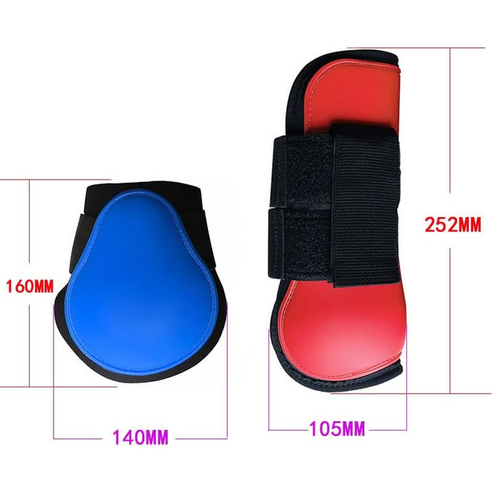 Гетри для коней Merauno® 4 шт. Комплект гетрів для передніх та задніх ніг з жорсткою оболонкою та клямками для жінок та чоловіків. Міцні, еластичні чоботи для сухожиль, класичні (L, синій)