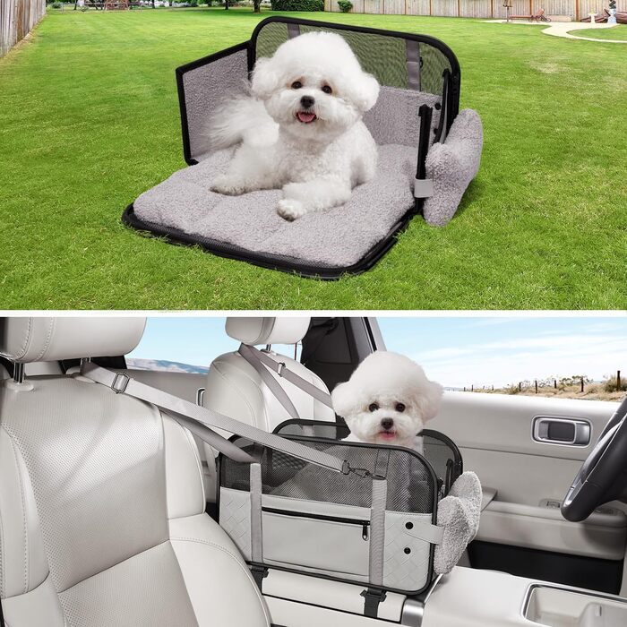 Транспортна сумка для собак та котів: для ветеринара, авто, літака. З подушкою та сталевим каркасом, до 6 кг (сіра)