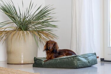 Подушка для собак Lotte Nalino, велюр, сіра, 70x55x15 см