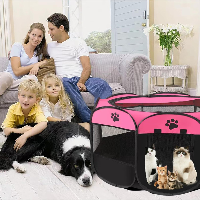 BRIMOREA Клітка для котів та собак, забіг для цуценят 74x74x43 см, клітка-вольєр для тварин, коричнева