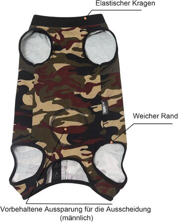 Корсет для собак після операції, регульований, для собак після кастрації/стерилізації, дихаючий, запобігає облизуванню, м'який, XL (зелений, середній)