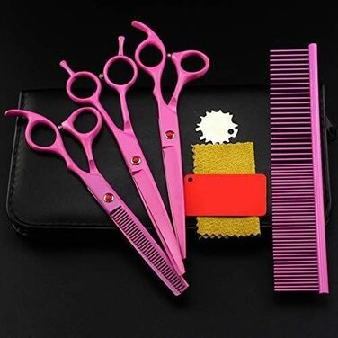 Набір професійних ножиць для грумінгу собак та інших домашніх тварин, набір ножиць для грумінгу, прямі, тонкі, вигнуті ножиці