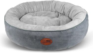 Ліжко для собак та котів Fufi Grey, кругле, велике (⌀ 81 см), з м'якими краями, неслизьке, знімне, машинне прання