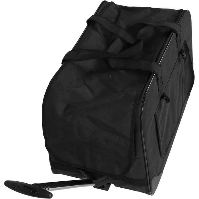 Транспортна переноска для собак, складана, велика, з колесами та телескопічною ручкою. Підходить для котів та собак вагою до 17,5 кг (чорна)