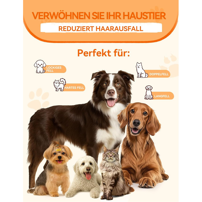 Щітка для вичісування підшерстка собак та котів FEELNEEDY, 4 в 1, для довгошерстих порід, 23+35 зубців, двосторонній спрей, 2 щітки з кожної сторони