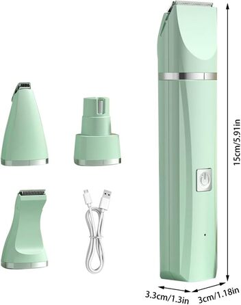 Набір для догляду за шерстю Petstyle Pro: 4 насадки, тиха машинка для собак, грумінг