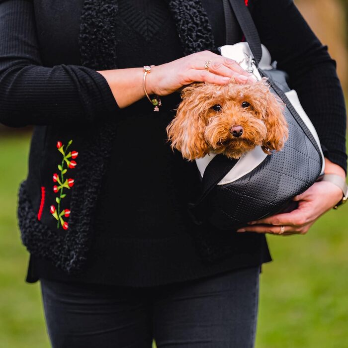 Сумка-переноска для собак та котів Boutique Zoo - L, до 12 кг (штучна шкіра, чорно-біла)