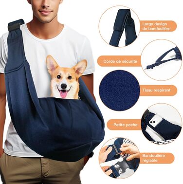 Сумка-переноска для собак на плечі, до 7,5 кг, для прогулянок, подорожей, транспортування