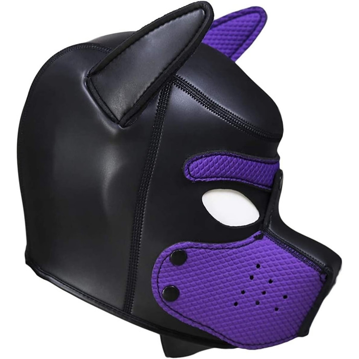 Маска для собак, м'яка Petpay з вушками, маска для собак з відкритим ротом, підходить для Хелловіну та свят (L, фіолетова)