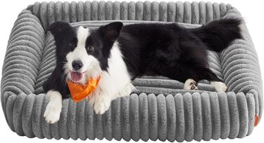 Feandrea Крізь для собак, великий ортопедичний лежак для собак, знімний лежак для собак, м'який лежак для собак, м'яка підстилка, 91 x 68 x 18 см, PGW312GD01 (XL (106 x 75 x 20 см), Taubengrau)