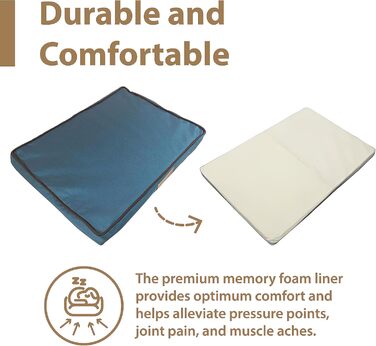 Ортопедичне собаче ліжко Ellie-Bo з піною-пам'яттю, водовідштовхувальне, для клітки/бокса, зелене, XXL (122 см), 122x75x6 см