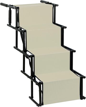 Рампа для собак Homewell - розкладна, до 70 кг, регульована - для маленьких, середніх, великих та хворих собак. Легко зберігати (Бежева)