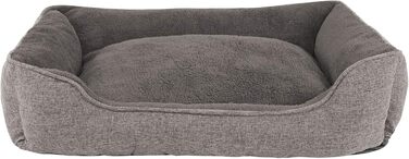 Килимок для собак Lionto знімний, сірий, 110x80 см. М'яке ліжко для домашніх тварин з комфортним входом, з антиковзким дном