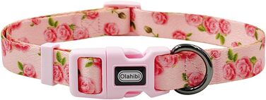 Нашийник та поводок для собак Olahibi Kombi-et, леопардовий принт, поліестер, 150 см, повід, для маленьких собак (колір коричневий леопард), набір (рожевий)