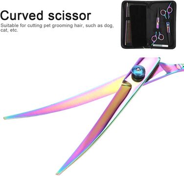 Набір ножиць для собак Sonew 6 шт. з нержавіючої сталі, кольоровий, для стрижки та грумінгу