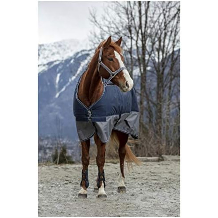 Зимова попона для коня Equi-Theme 50г, 600D TYREX, синя/сіра