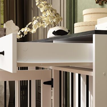 Клітка для собак для дому, металева, XXL, з шухлядами, 137 x 57 x 85 см, чорно-біла