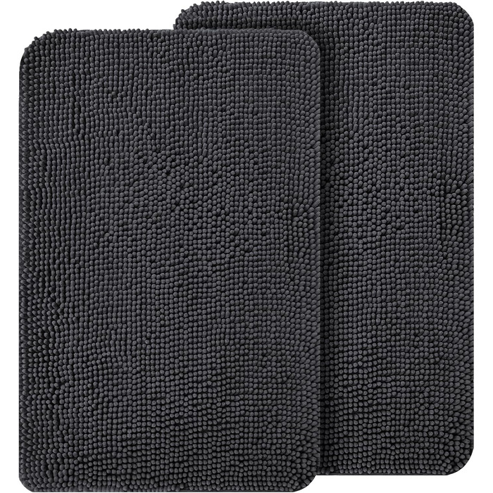 Набір килимків для собак OLANLY, 2 шт., 91.4 x 61 см, поглинають вологу та бруд, швидко сохнуть, не слизькі, миючі. Килимки з джерсею для собак сірого кольору.