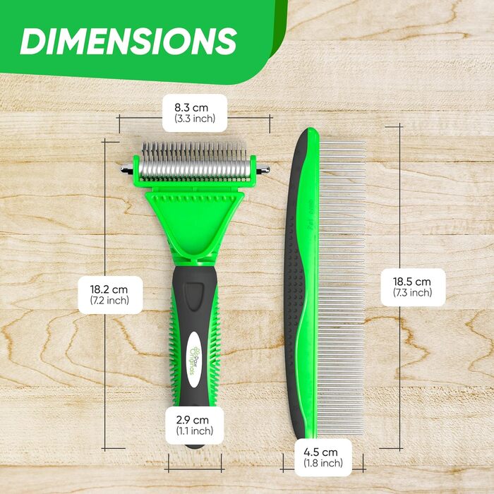 Гребінець для собак від вичісування - догляд за шерстю, випадання шерсті та вичісування. Двобічний гребінець з лезами - видаляє пух, ковтуни та заплутане волосся. Підходить для собак та котів